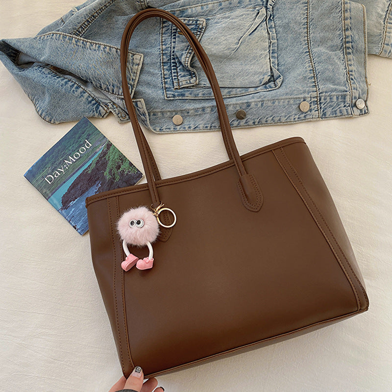 Elegant Commuter Textured Versatile Korean Style Tote Bags