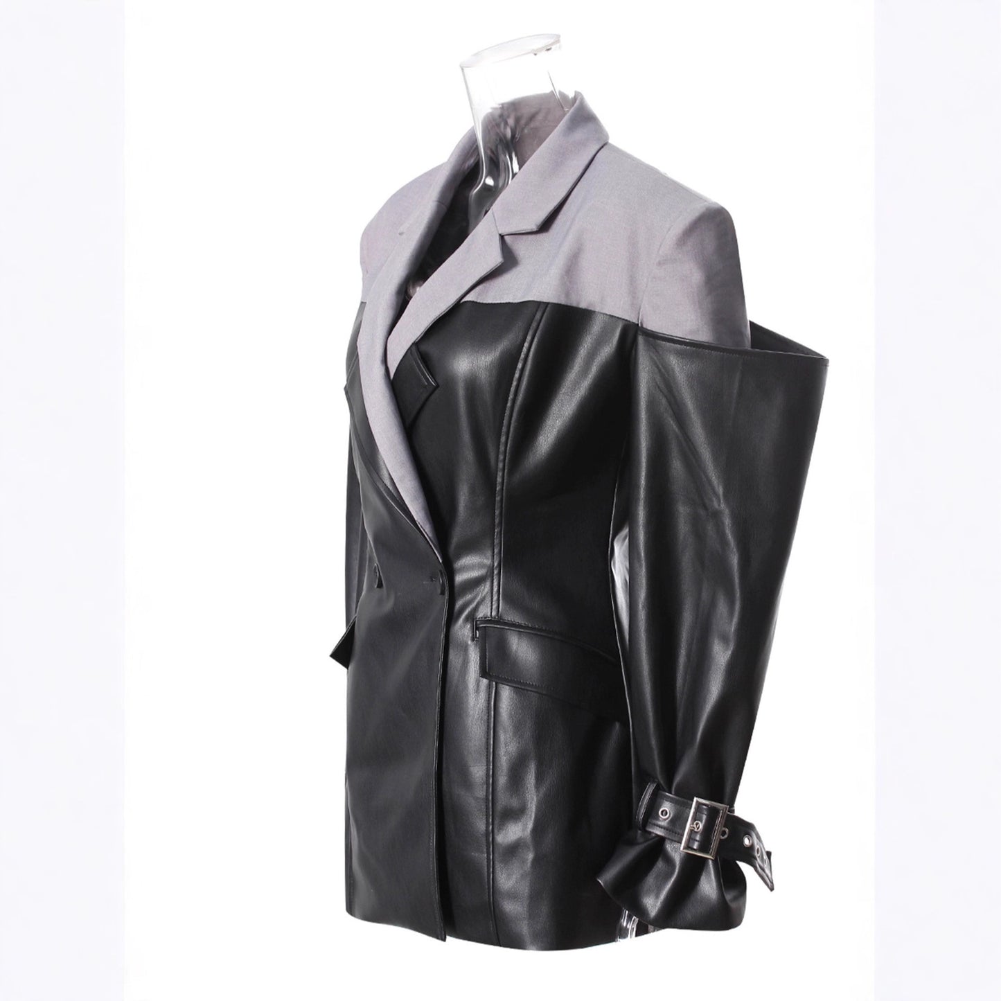 Women's Designer Leather Stitching Autumn Unisex Style Blazers