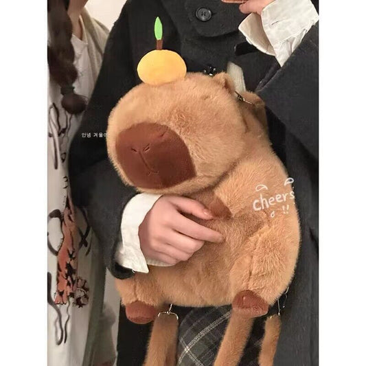 Cute Female Capybara Plush Toy Doll Backpacks