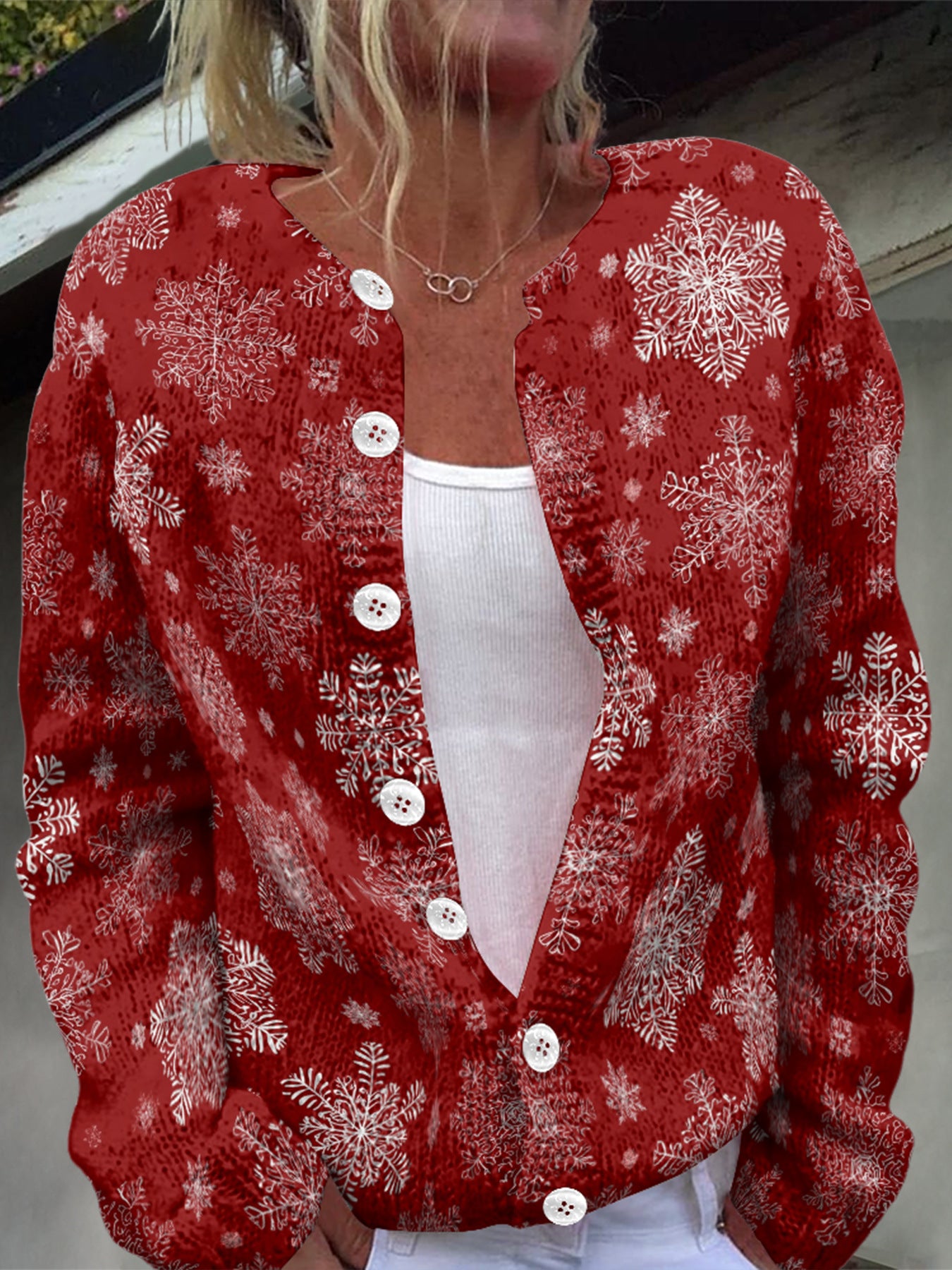 Glamorous Winter Single-breasted Christmas Warm Button Sweaters