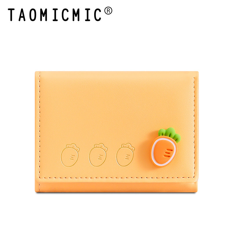 Women's Fruit Foldable Short Multiple Slots Cute Ladies Wallets