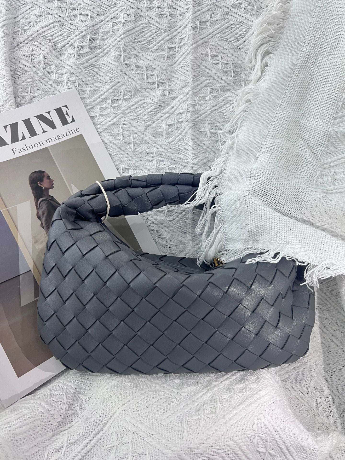 Women's Genuine Leather Woven Cowhide Knotted Handbags