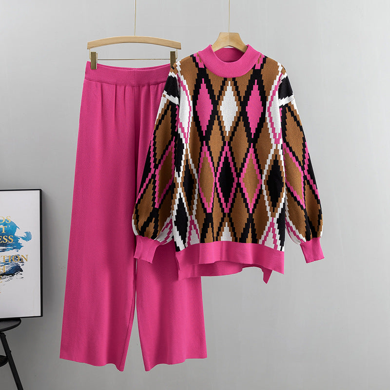 Women's Sports Leisure Stylish Loose Two-piece Set Pants