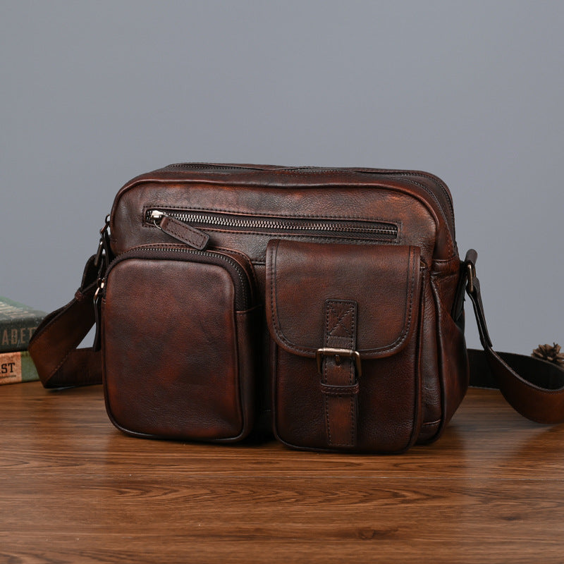 Presale Tree High First Layer Cowhide Men's Messenger Bags
