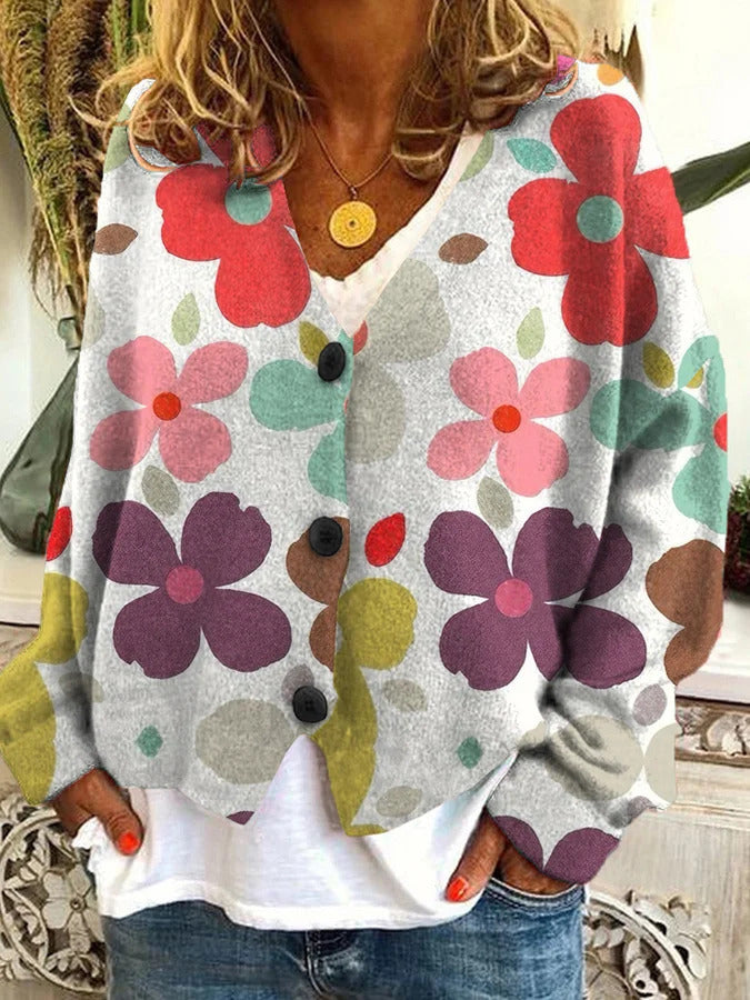 Women's Printed Wear Soft Feel Casual Cloak Sweaters