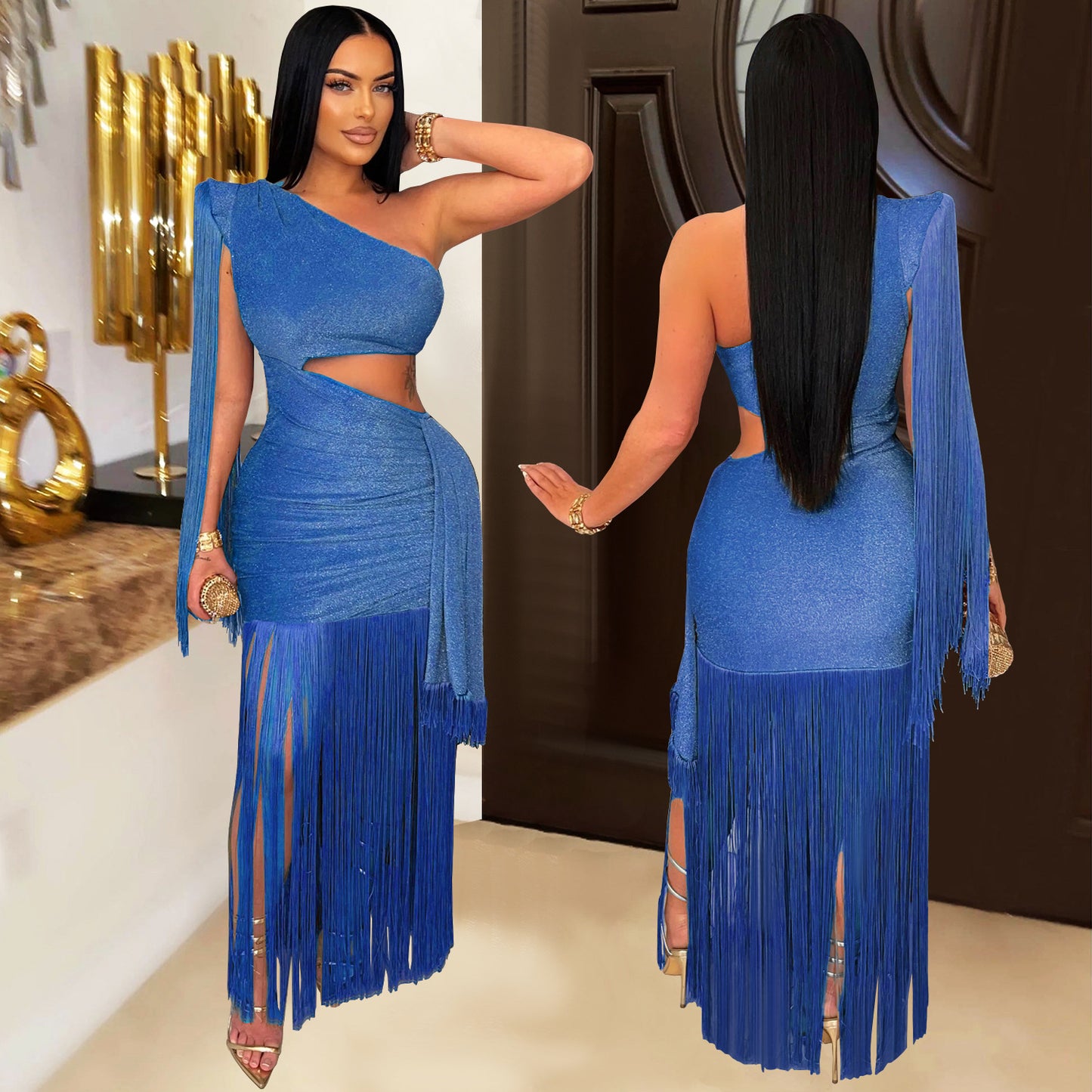 Women's Fashion Wear Sexy Casual Shoulder Tassel Dresses