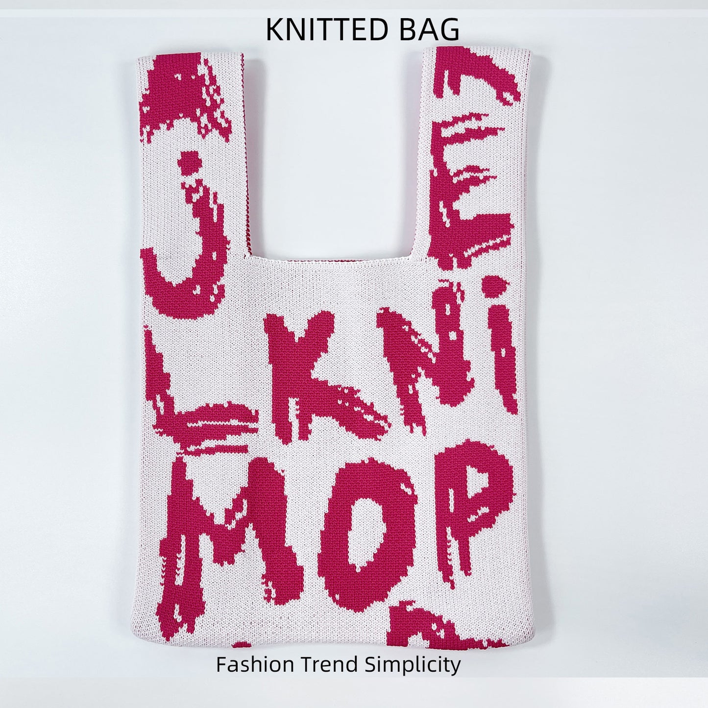 Women's Flower Knitted Large Capacity Totes Wrist Handbags