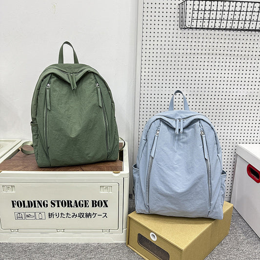 Nylon Solid Color Lightweight Literary Simplicity Backpacks