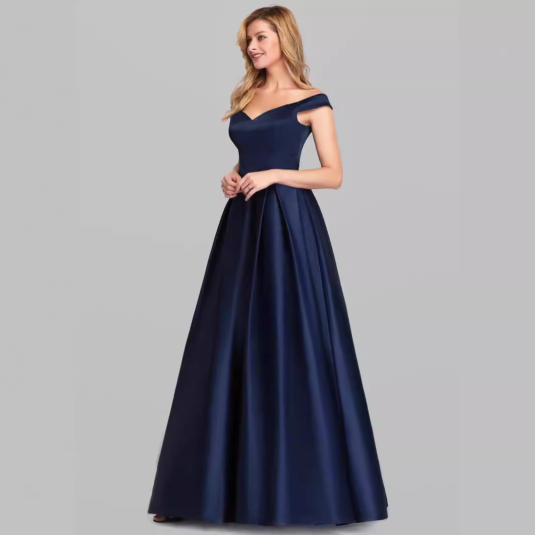 Women's Solid Color Long Retro Formal Dress Dresses