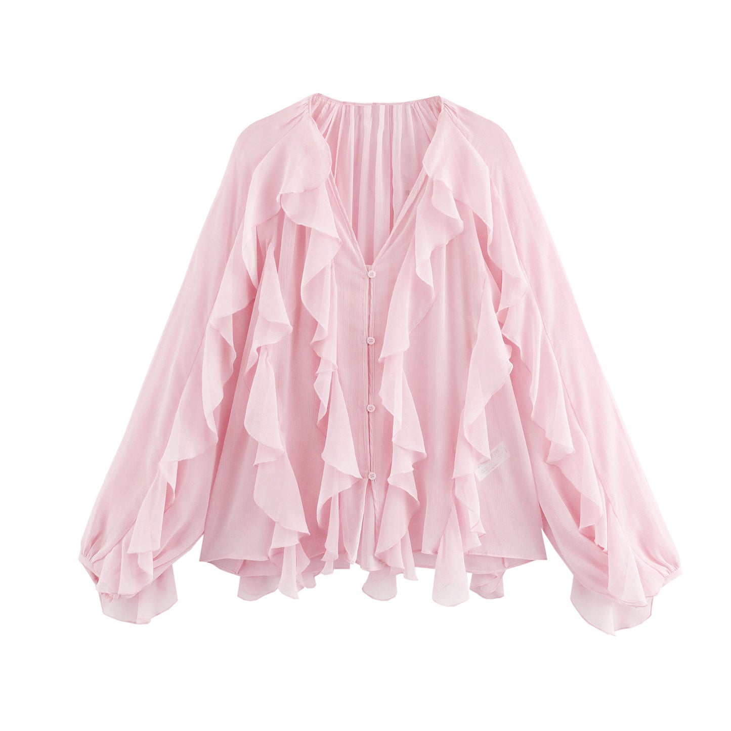 Women's Temperament Laminated Decoration Fashion Long Sleeve Blouses
