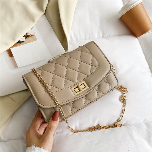 Women's Single Fashion Embroidery Thread Rhombus Street Shoulder Bags