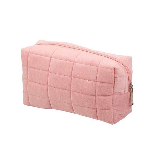 Flannel Plaid Decompression Pillow Convenient Storage Large Capacity Cosmetic Bags