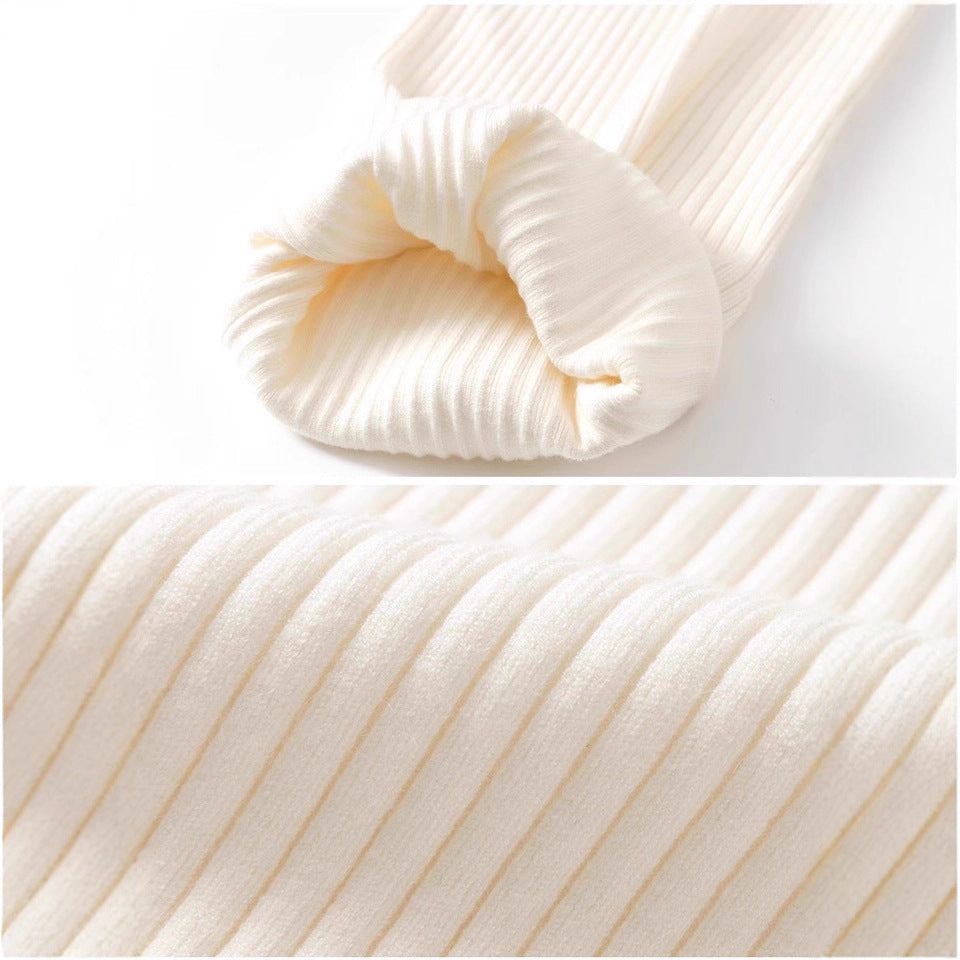 Women's Beige Autumn Design Pearl Flower Straight Pants