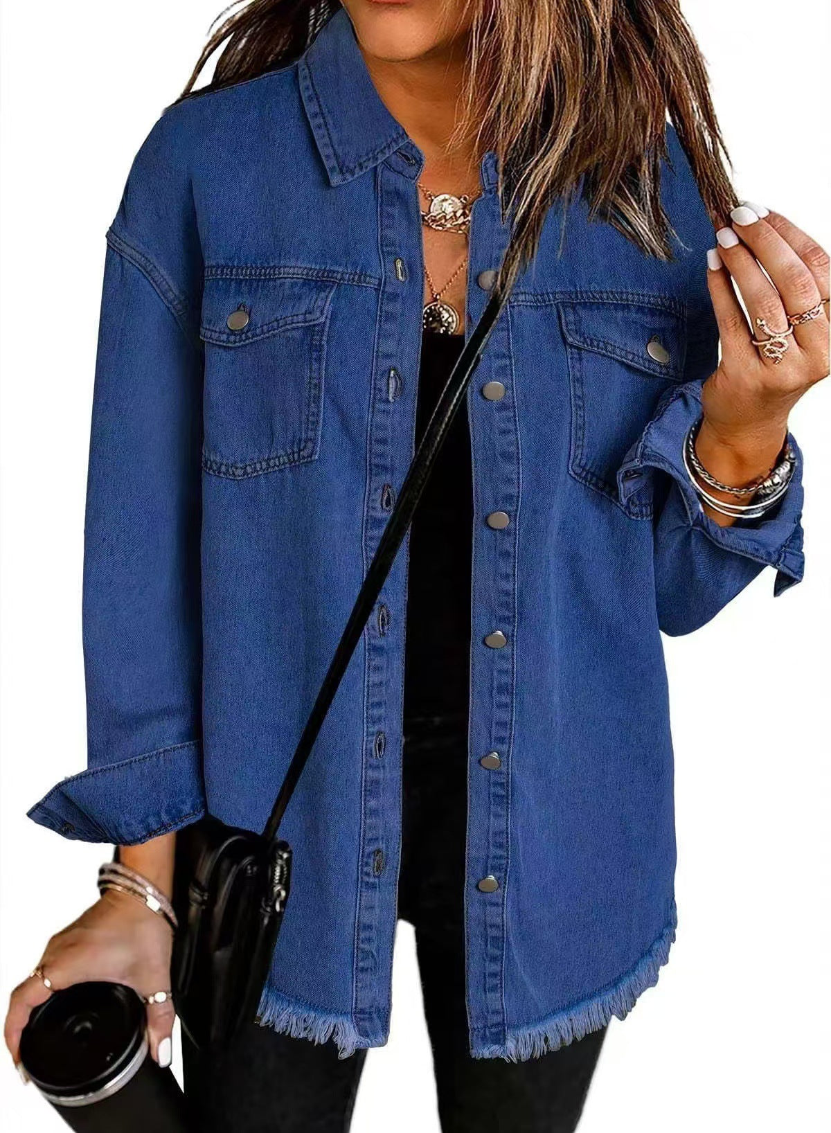 Women's Washed Denim Shirt Personalized Street Style Blouses