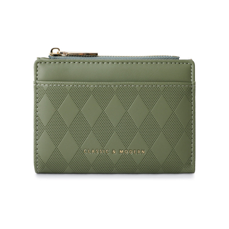 Women's Fashion Simple Premium Leather Special Prismatic Ladies Wallets