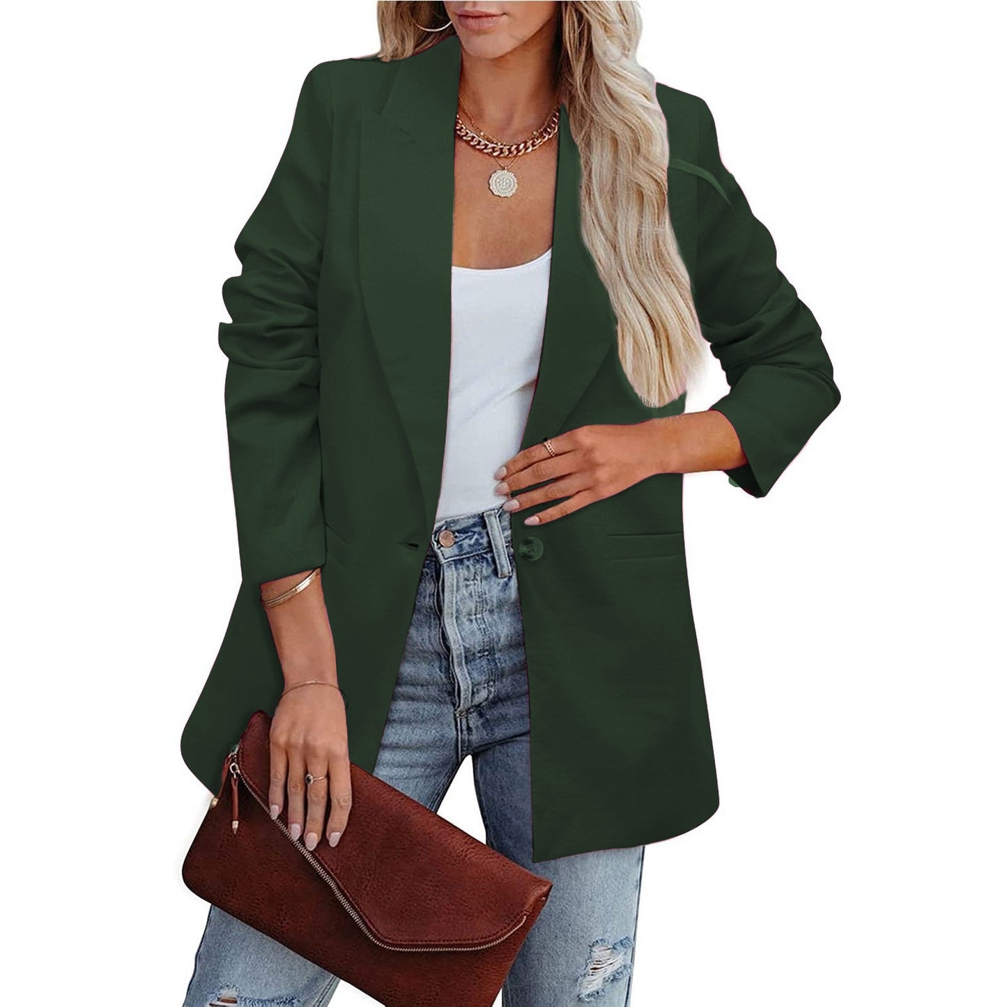 Women's Color Casual Long Sleeves Temperament Professional Suits