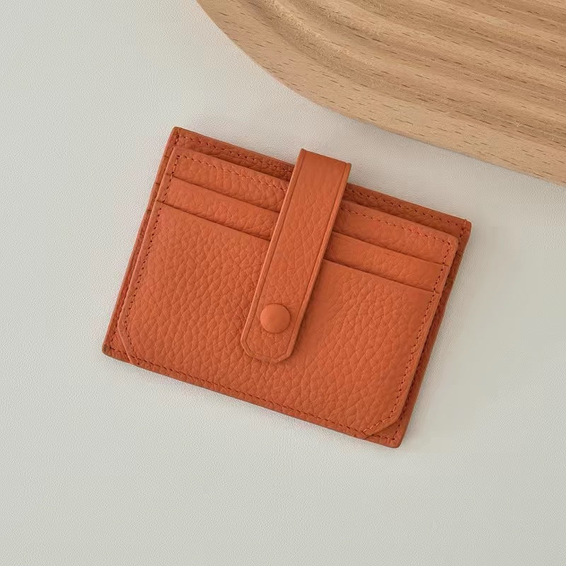 Women's & Men's & Korean Thin Exquisite Leather Cover Card Holder