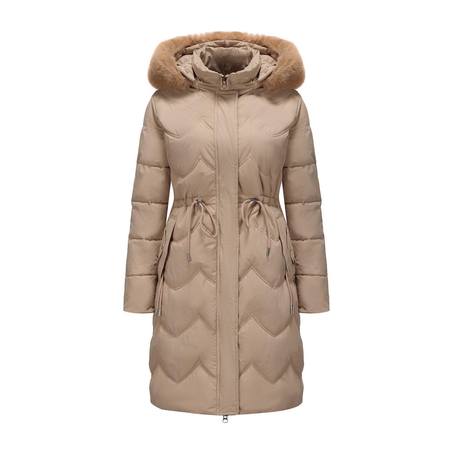 Women's For Winter Big Fur Collar Mid-length Coats