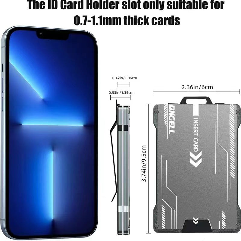 Work Permit Aluminum Alloy Clamp Metal Card Holder