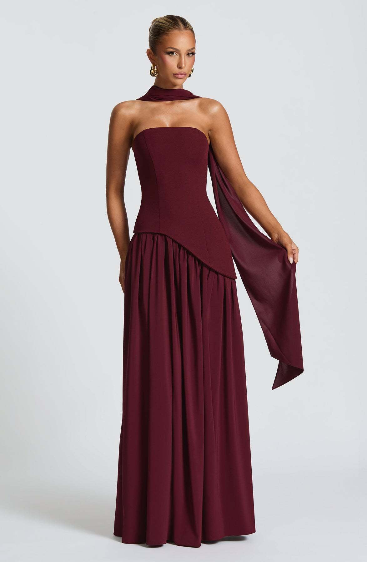 Women's Tube Pure Color Split Dress Fashion Sexy Dresses
