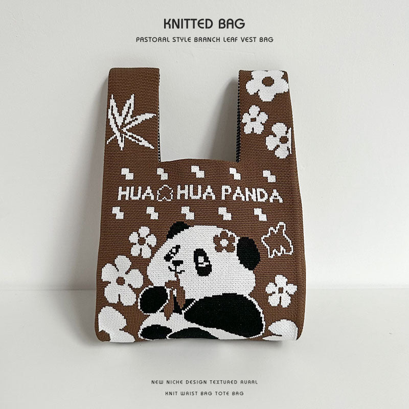 Female Cute Panda Cartoon Mobile Storage Handbags