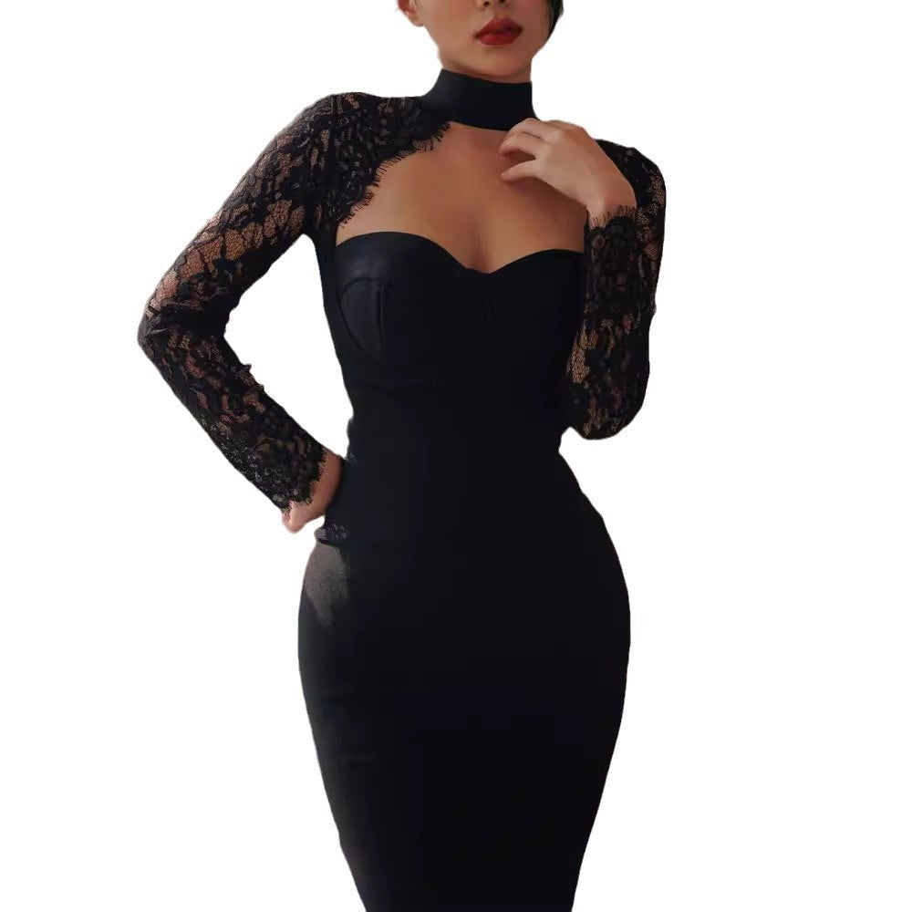 Tube Lace Dress Banquet Bandage One-piece Dresses