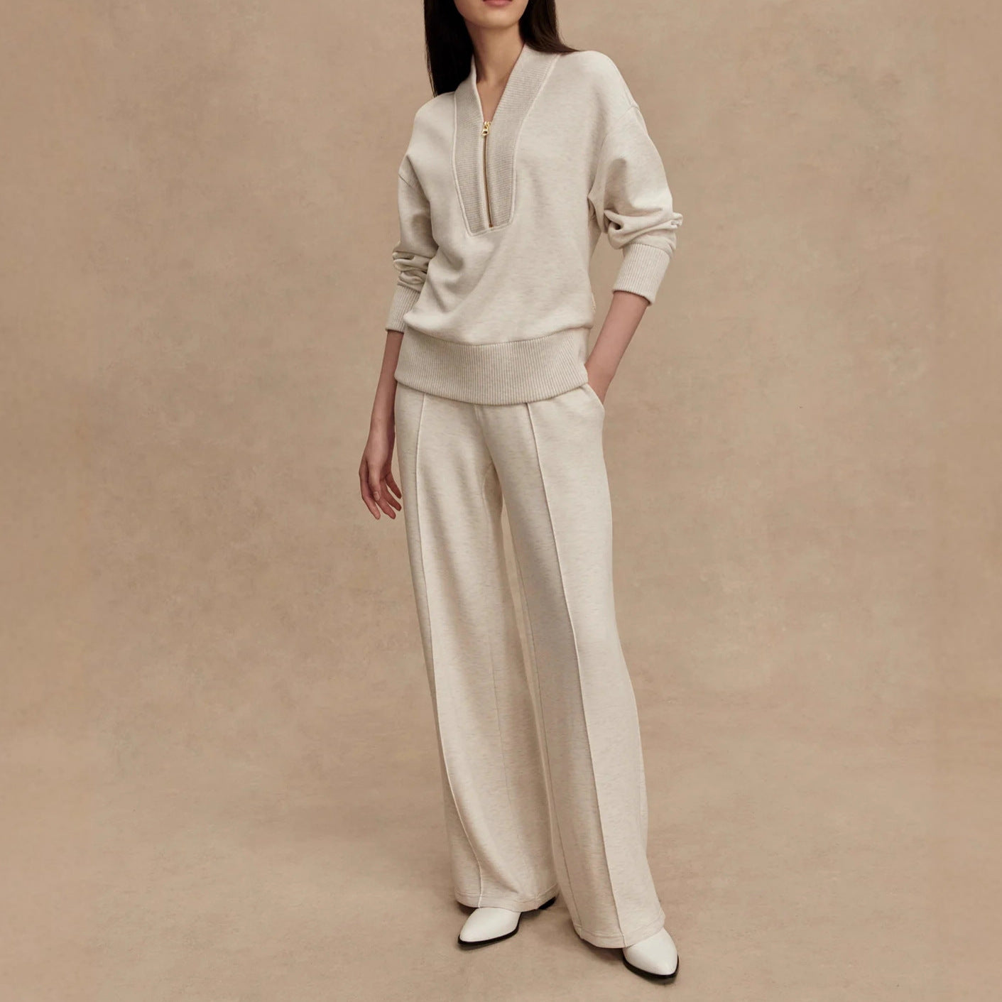 Women's Autumn Zipper Casual Simple Knitting Fashion Suits