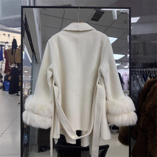 Women's Fashion Urban Charm Detachable Fox Fur Coats