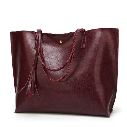 Women's Leather Patent Surface Portable Large Summer Capacity Tote Bags