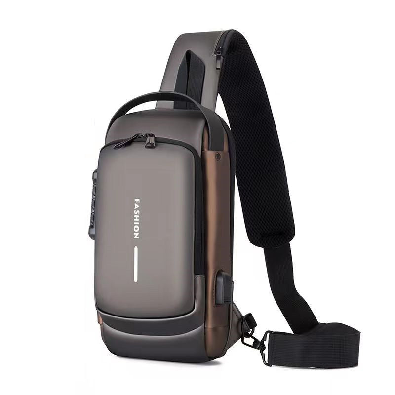 Men's Locomotive Style Password Trendy Cool Fashion Men's Chest Bags