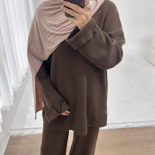 Turkey Thickened Knitting Set Solid Color Suits