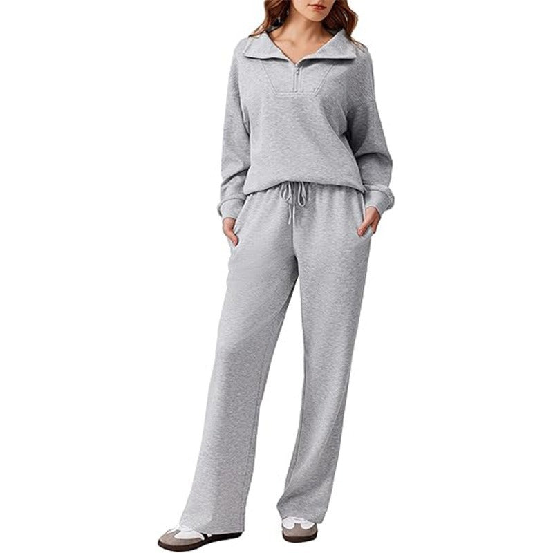 Women's Fashion Casual Set French Lapel Two-piece Suits
