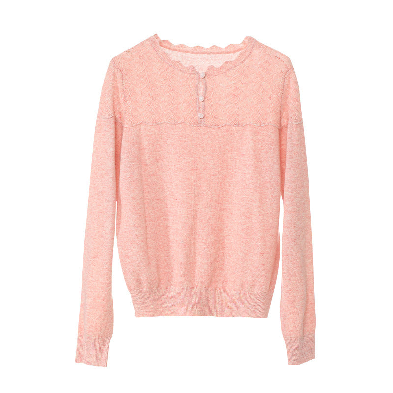 Round Neck Long Sleeve Wool Cashmere Sweaters