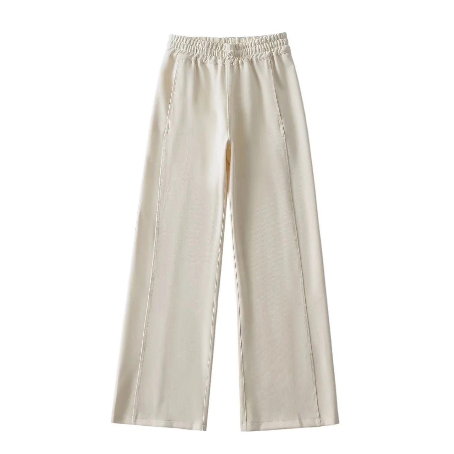 Women's Clothes American Drawstring Elastic Waist Open Line Pocket Pants