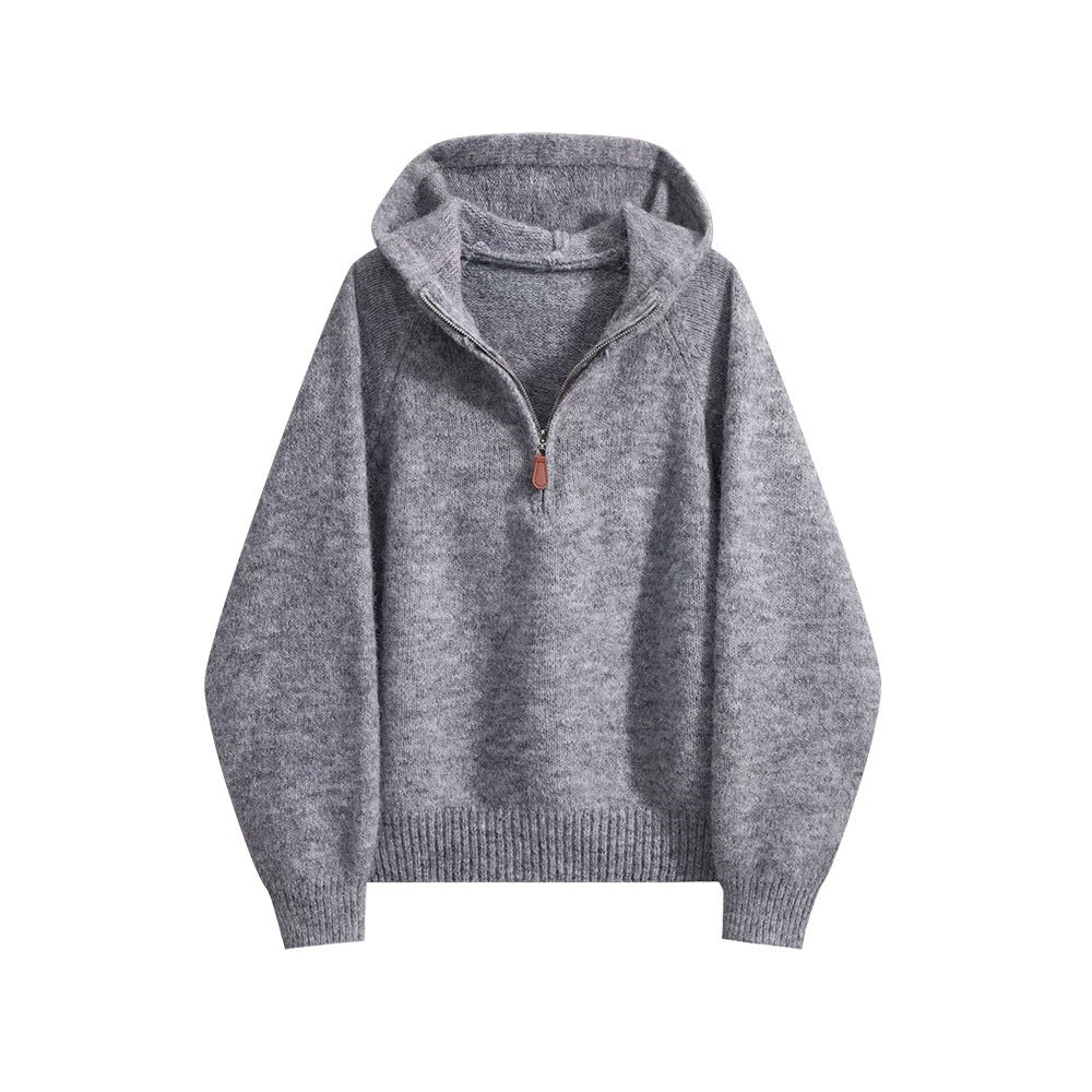 Women's Idle Soft Glutinous Loose Versatile Hooded Pullover Sweaters