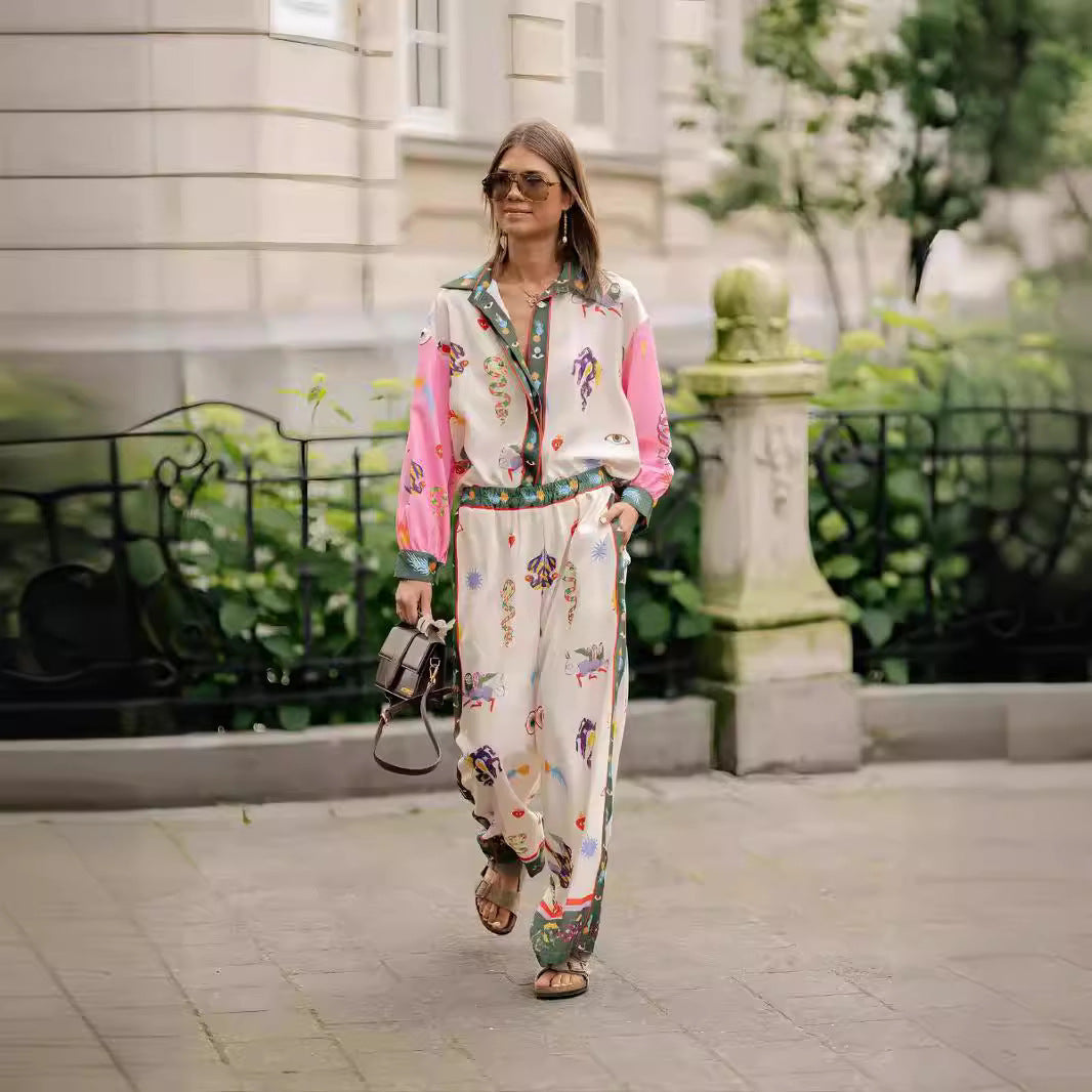 Personalized Printed Macaron Long Linen Sleeves Suits