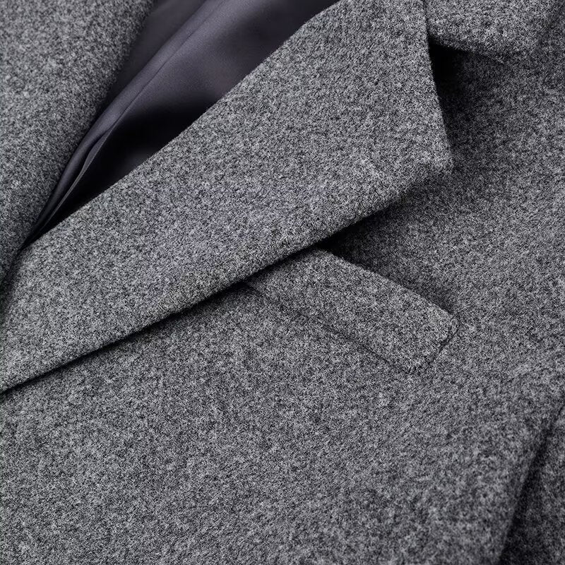 Women's Button Long Woolen Lengthened Trench Coats