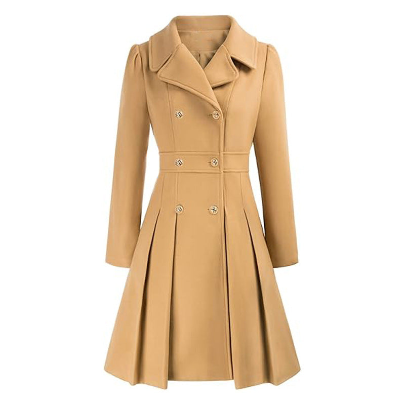 Women's Selected Trench Lapel Double Overcoat With Coats