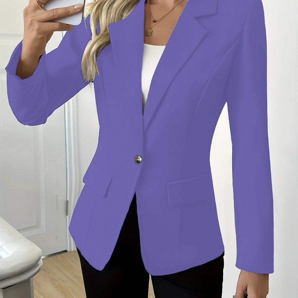 Women's Casual Long-sleeved Solid Color One Button Suits