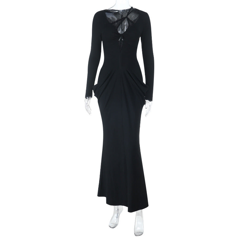 Women's Pure Style Camel Dark Dress Sexy Design Dresses