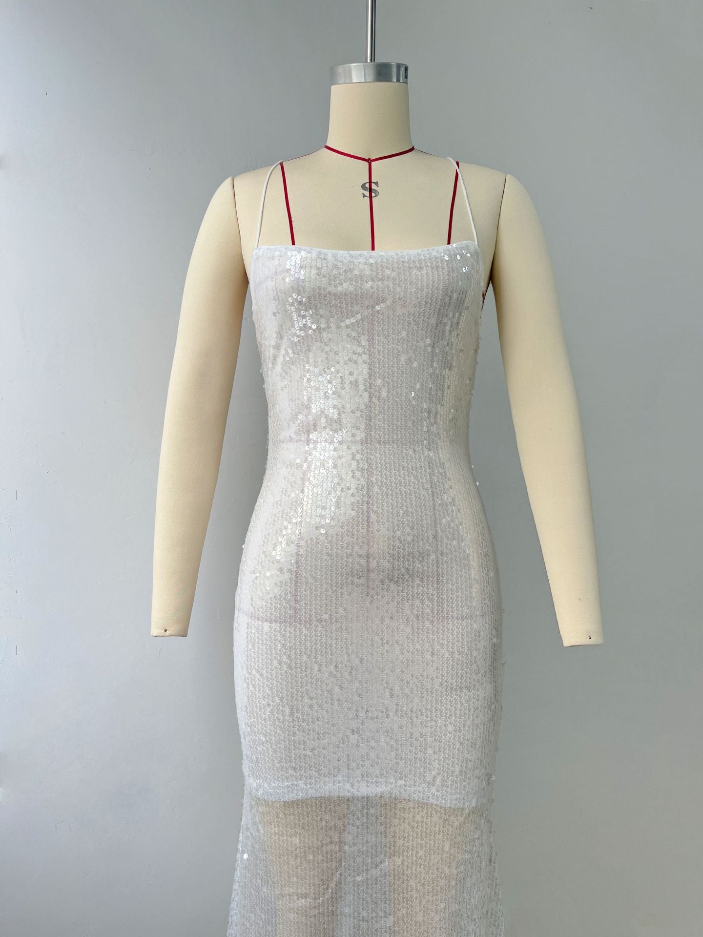 Women's Dress Mop Backless Slip Sequined Dresses