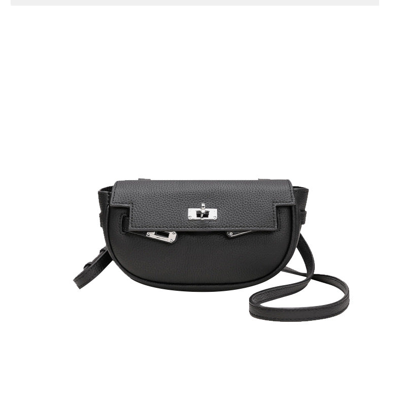 Women's Layer Cowhide Saddle Minority Fashion Genuine Crossbody Bags