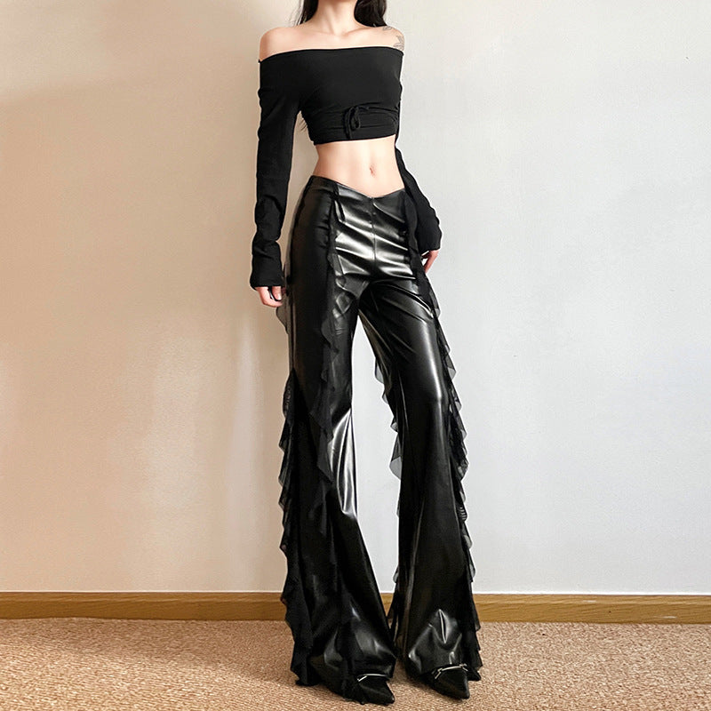 Women's Waist Street Fashion Hot Mesh Stitching Pants