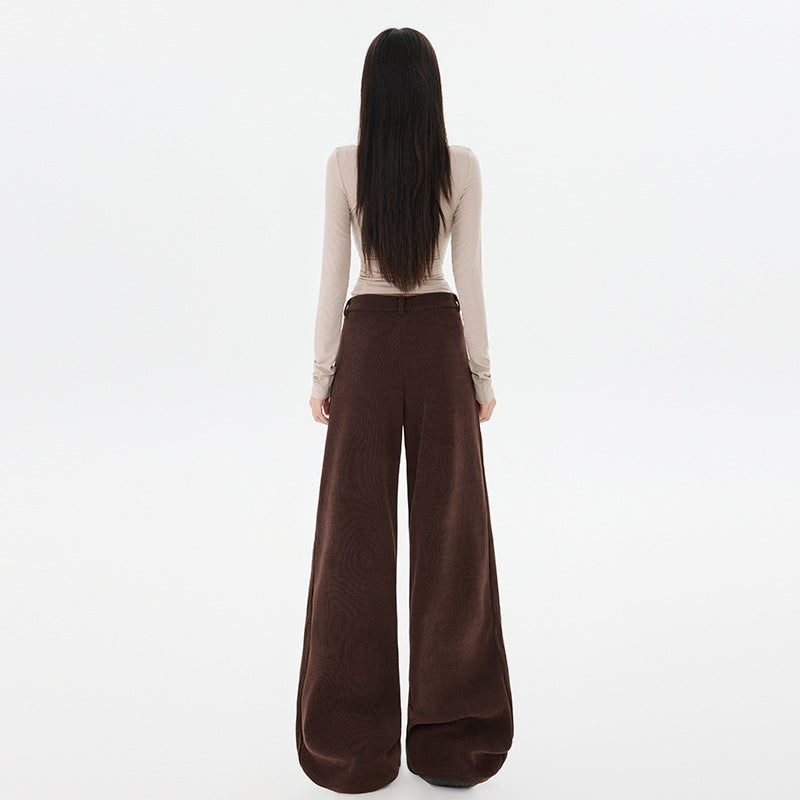 Women's Preppy Style Corduroy Trousers High Waist Pants