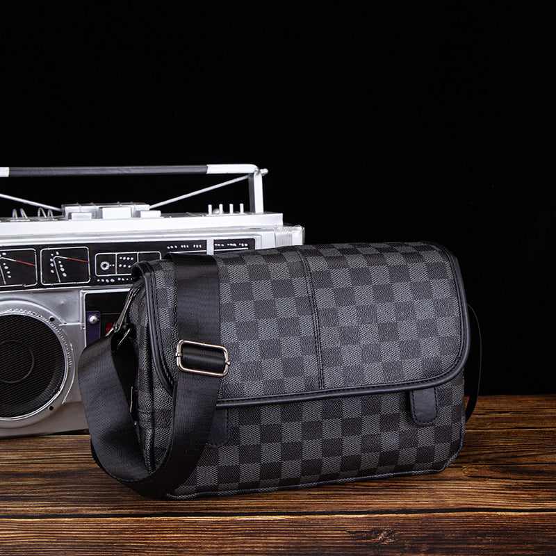 Men's Durable Stylish Storage Fashion Plaid Men's Messenger Bags