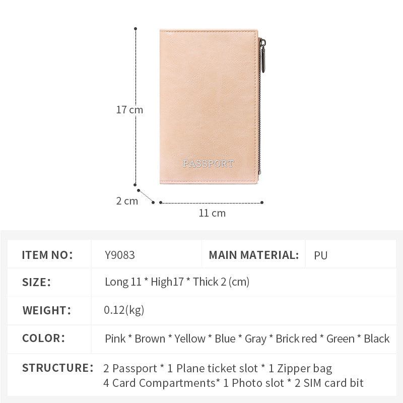 Portable Passport Large Capacity Zipper Storage Bags
