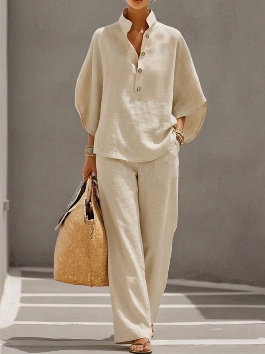Women's Shirt Outfit Button Loose Comfort Suits