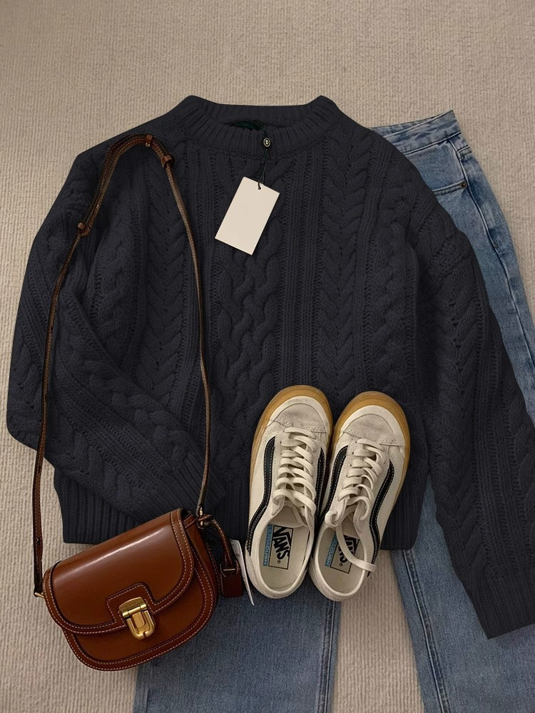 High Sense European Goods Twist Weave Sweaters