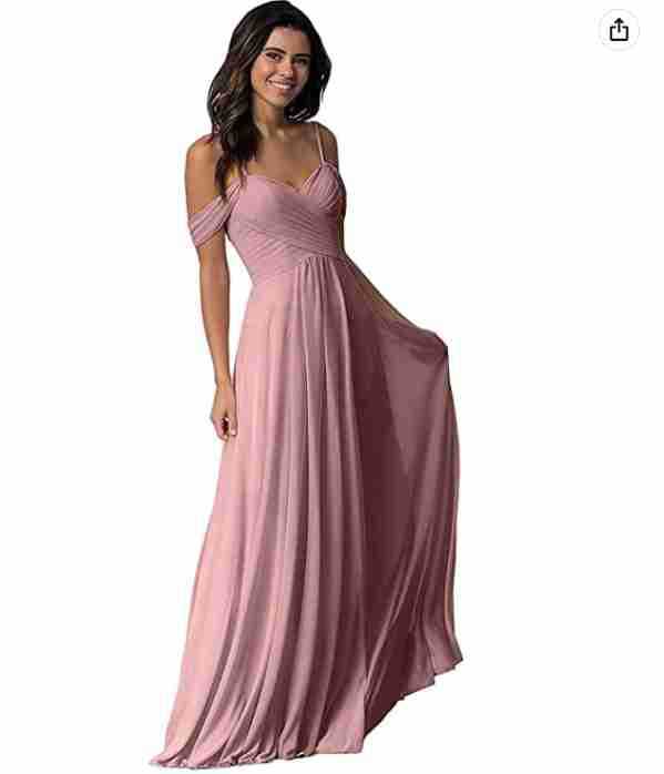Women's Ruffled Bridesmaid Dress Long Gown Formal Wedding Dresses