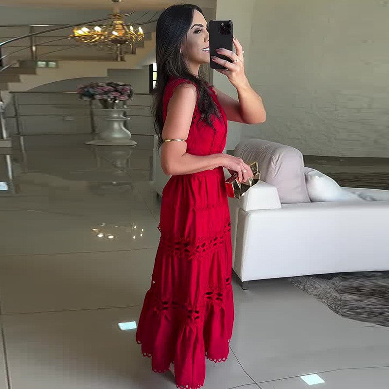 Style Temperament Palace Embroidered Slimming Long Dresses
